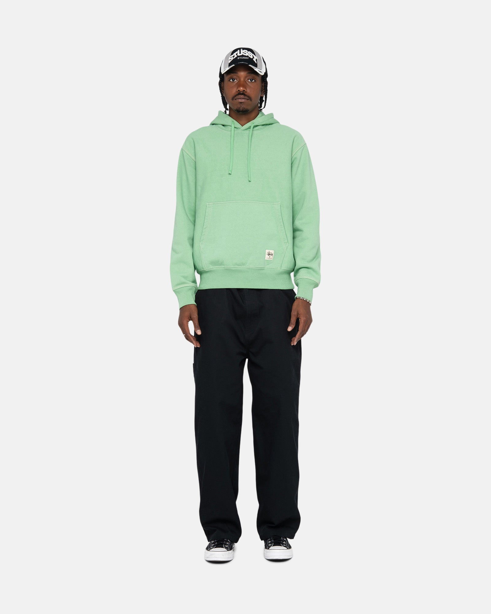 CONTRAST STITCH LABEL HOODIE