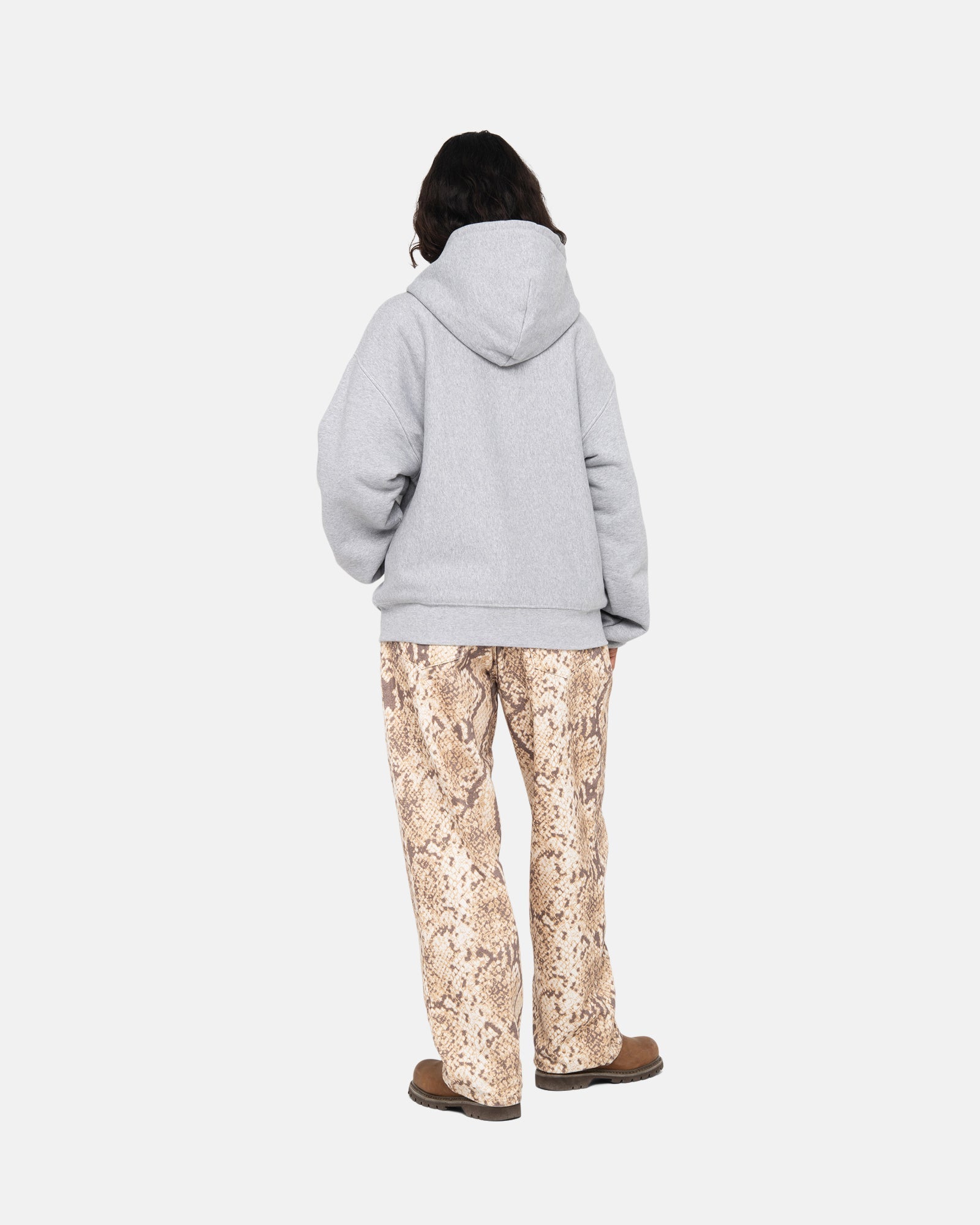 DOUBLE FACE LABEL ZIP HOODIE