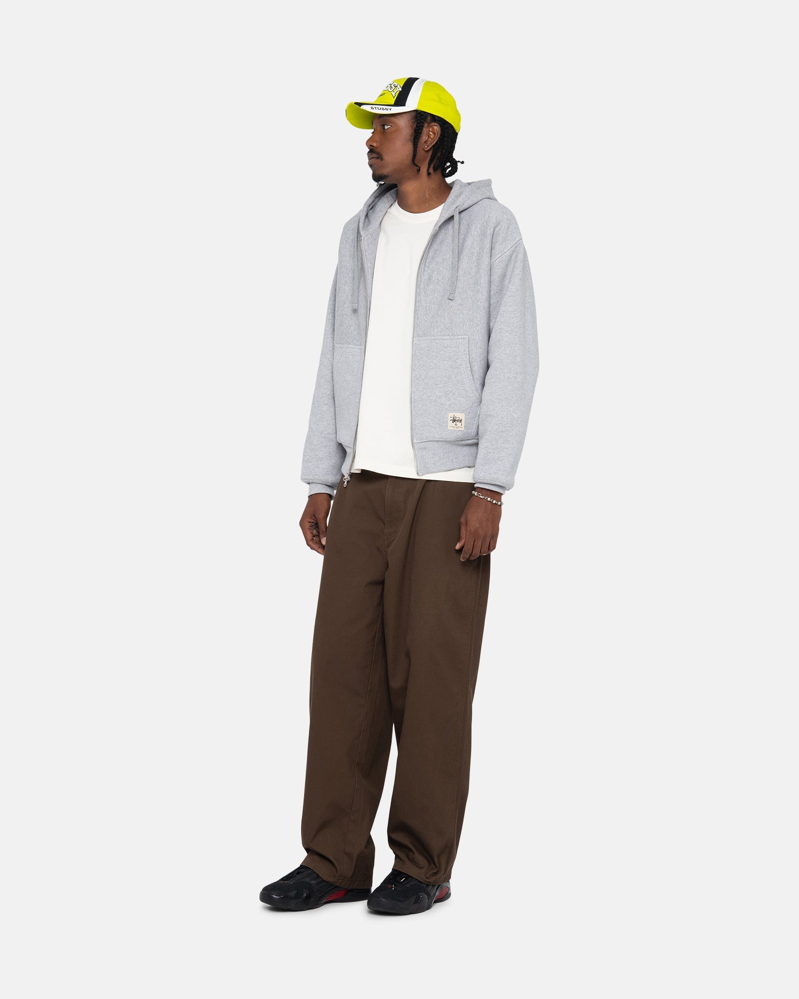 DOUBLE FACE LABEL ZIP HOODIE
