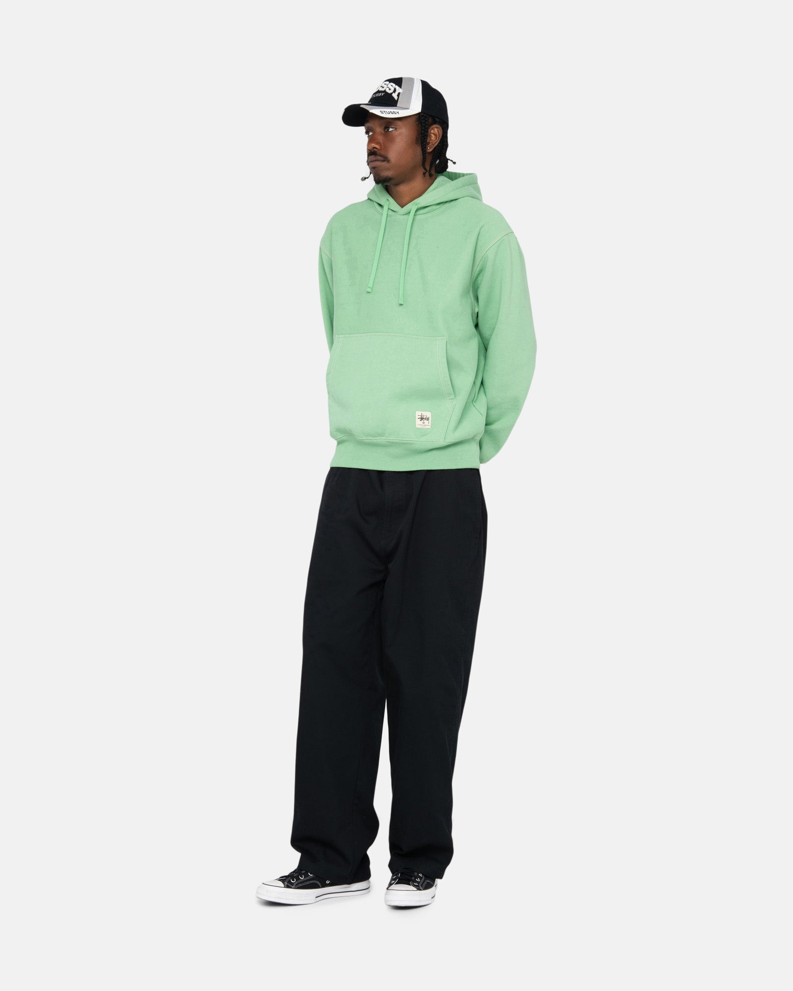 CONTRAST STITCH LABEL HOODIE
