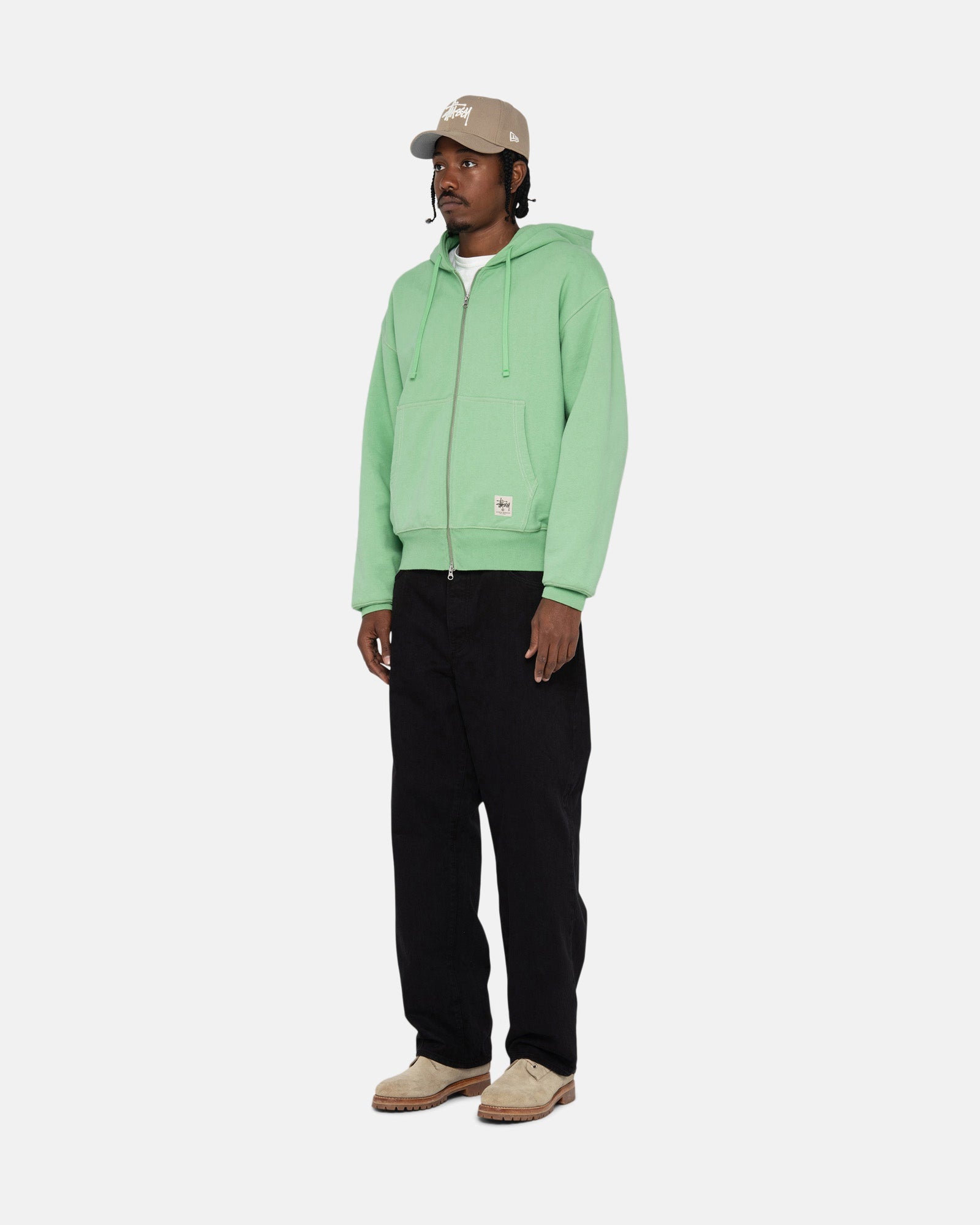 DOUBLE FACE LABEL ZIP HOODIE